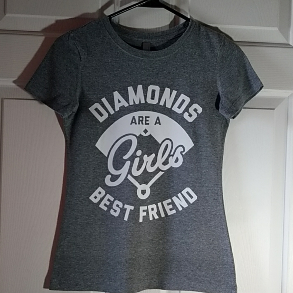Gray and white Diamonds softball t-shirt